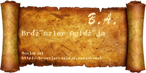 Brüszler Aglája névjegykártya